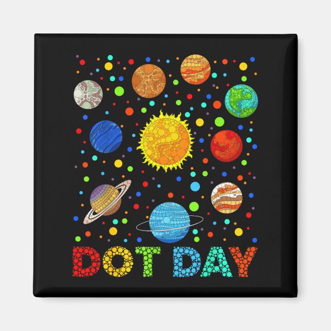 Imã Funny Planets Polka Dot Happy Dot Day Art Student  (Frente)