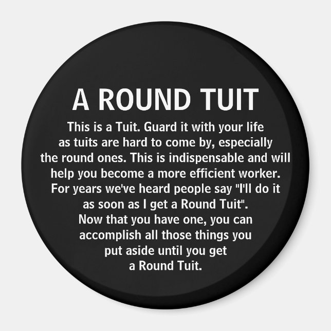 Imã Funny Procrastinator Office CoWorker Humor (Frente)