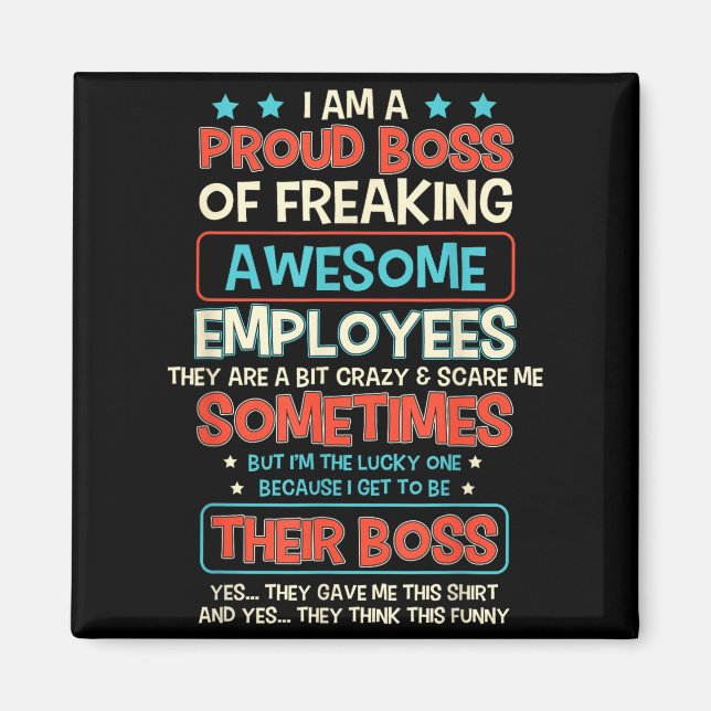 Imã Funny Proud Boss Employee Appreciation Office Men  (Frente)