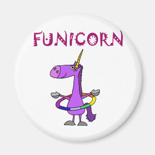 Imã Funny Purple Unicorn com Hula Hoop