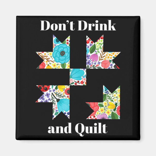 Imã Funny Quilting Sewing Quilt Quilter Gift  (Frente)
