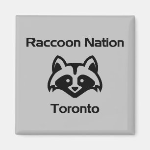 Imã Funny Raccoon Nation Toronto Light Monotone
