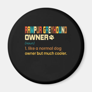 Imã Funny Rampur Greyhound Vintage Retro Cachorro Mãe