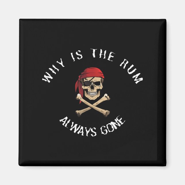 Imã Funny Rate Quote - Why Is The Rum Always Gone_ , S (Frente)
