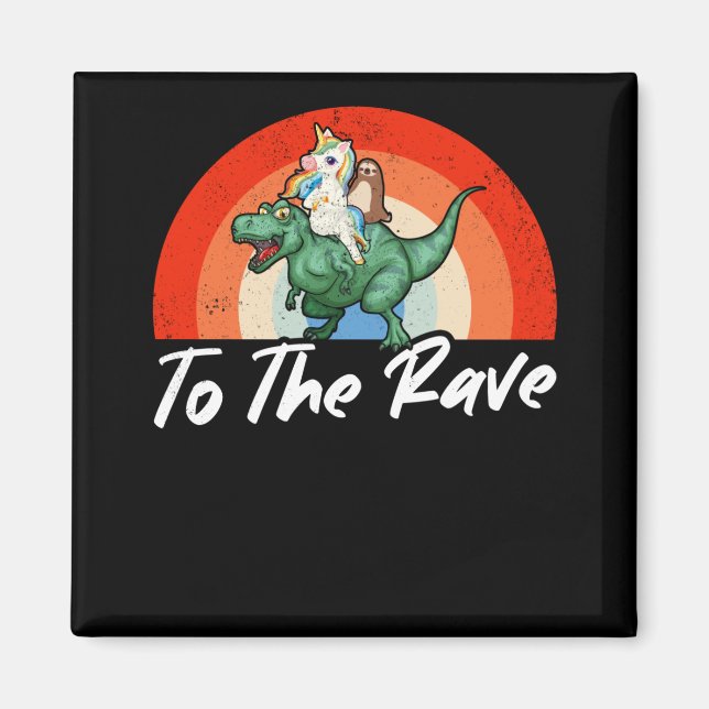 Imã Funny Raver Techno Party EDM Humor no Festival (Frente)