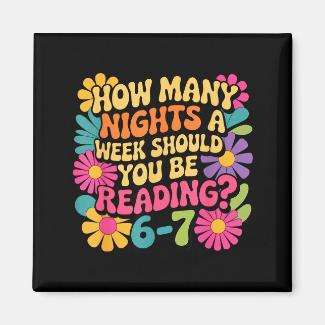 Imã Funny Reading Book Teacher 67 Six Seven Meme  (Frente)