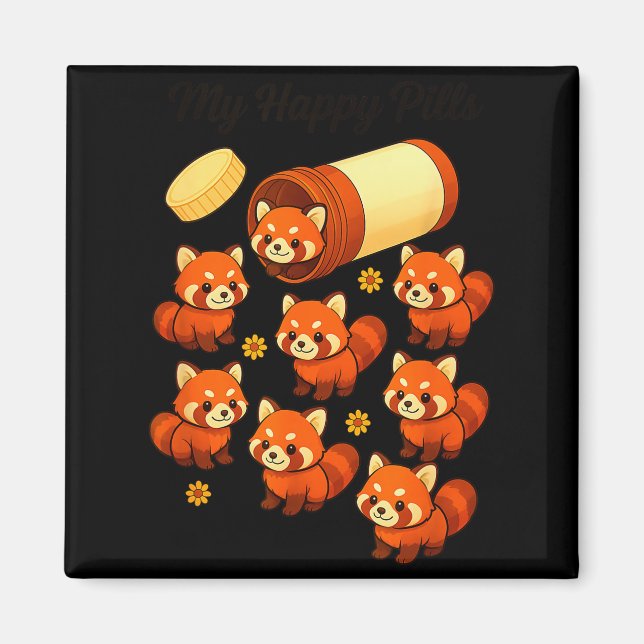 Imã Funny Red Panda My Happy Lls Animal Lover Boys Gir (Frente)