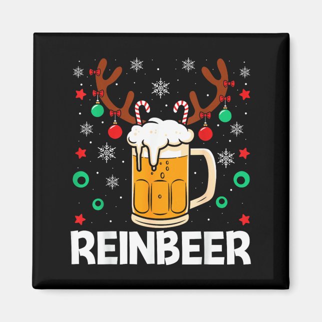 Imã Funny Reinbeer Winedeer Beer Wine Matching Couples (Frente)