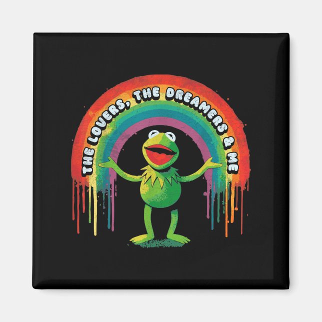 Imã Funny Retro Rainbow Frog Connection The Lovers The (Frente)