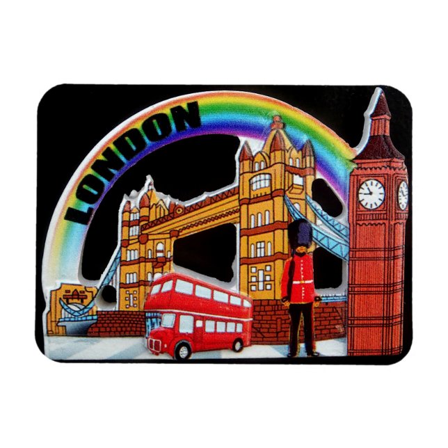 Ímã Funny Retro Vintage London Inglaterra (Horizontal)