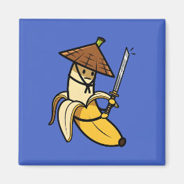 Imã Funny Samurai Banana Ronin Cartoon Illustration