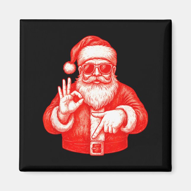 Imã Funny Santa 6 7 Meme Design _ Christmas Math Humor (Frente)