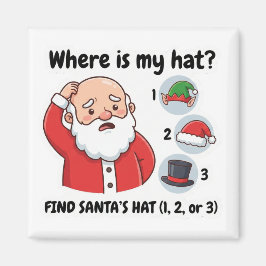 Imã Funny Santa Claus Lost Hat Matching Game Magnet