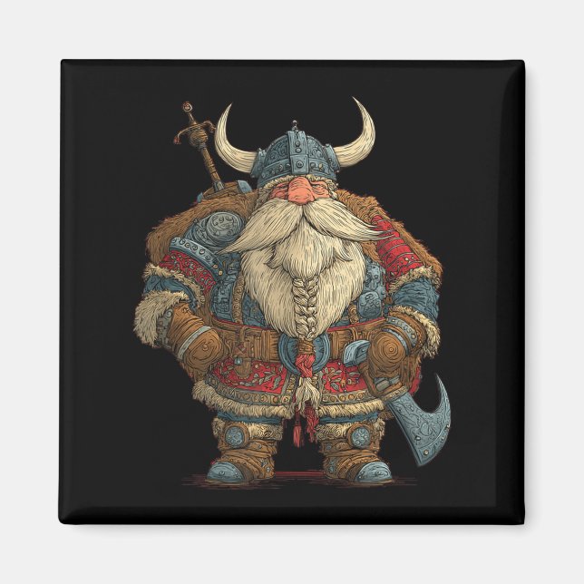 Imã Funny Santa Claus Viking Costume For Boys And Girl (Frente)