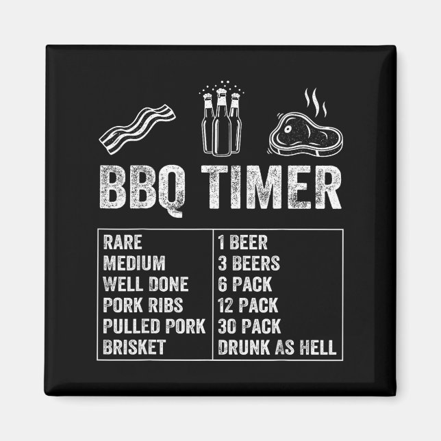 Imã Funny Saying Bbq Timer Beer Grill Dad Barbecue Dri (Frente)