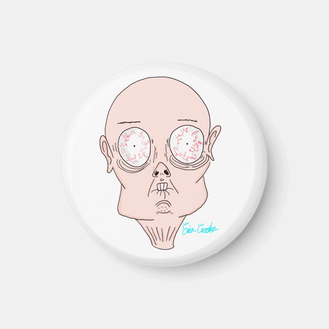 Imã Funny scared cartoon face (Frente)