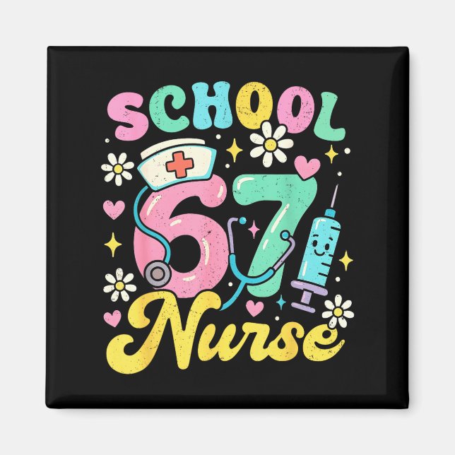 Imã Funny School Nurse 67 Cute Medical Meme Design  (Frente)