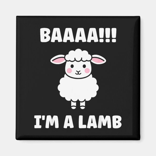 Imã Funny Sheep Quote Baaah I'm A Lamb  (Frente)