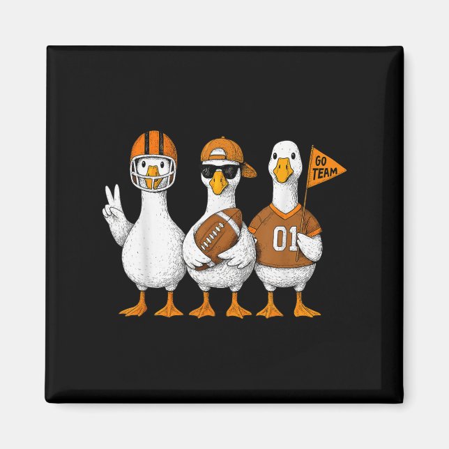 Imã Funny Silly Goose Duck Football Fall Football Game (Frente)