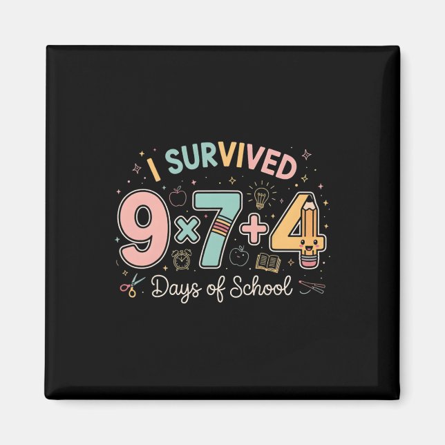 Imã Funny Six Seven 67 Days Of School Meme Math Teache (Frente)