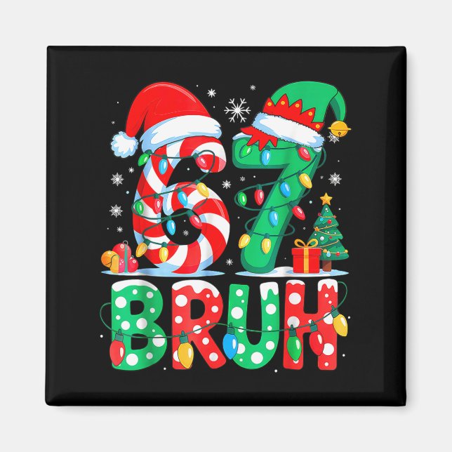 Imã Funny Six Seven 6 7 Meme Christmas Family Xmas San (Frente)