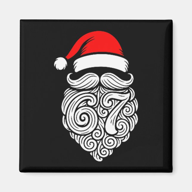 Imã Funny Six Seven 6 7 Meme Santa Christmas Shirt Men (Frente)