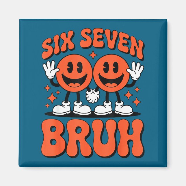 Imã Funny Six Seven 6 7 Meme Valentine Hearts Valentin (Frente)
