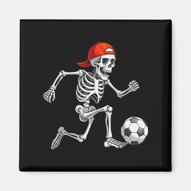 Imã Funny Skeleton Soccer Men Boys Kids Halloween Cost (Frente)