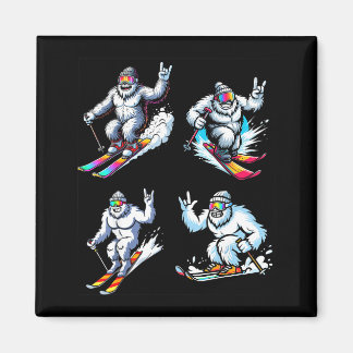Imã Funny skiing bigfoot ski winter sport snowboarder