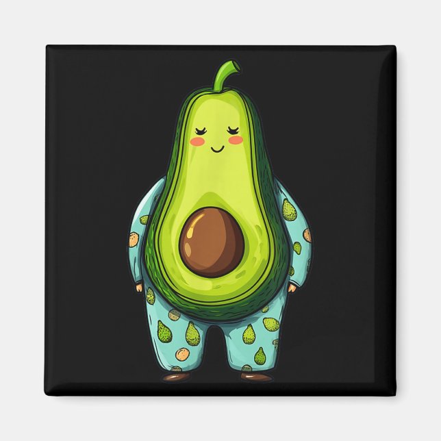 Imã Funny Sleepy Avocado In Pajama Costume For Boys An (Frente)