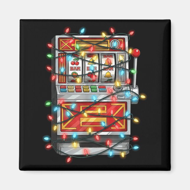 Imã Funny Slot Machine Christmas Graphics Lights Lover (Frente)