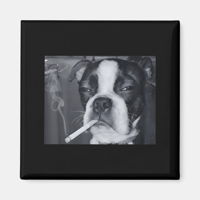 Imã Funny Smoking Dog Meme Cigarette Gen Z Meme Dog Lo (Frente)