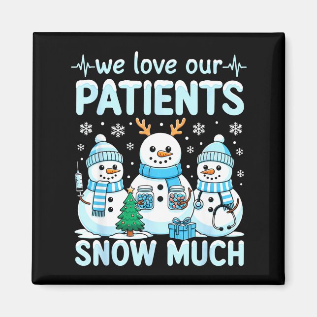 Imã Funny Snowman Nurse Christmas Winter Holiday Healt (Frente)