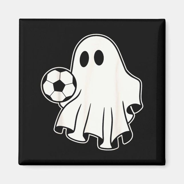 Imã Funny Soccer Ghost Playing Soccer Lovers Halloween (Frente)