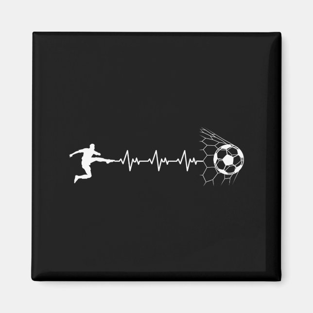 Imã Funny Soccer Player Heart Pulse Graphic Srt Footba (Frente)