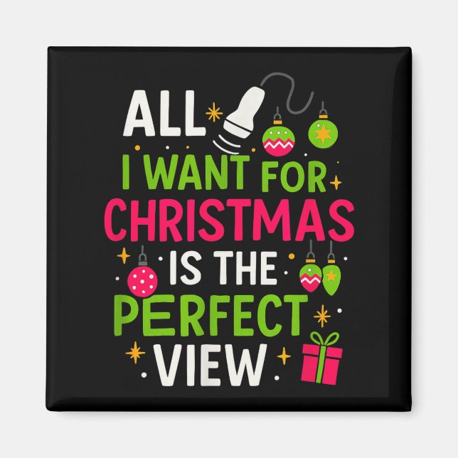 Imã Funny Sonographer Christmas - Holiday Ultrasound T (Frente)