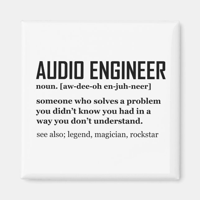 Imã Funny Sound Engineer Audio Engineering Definition (Frente)