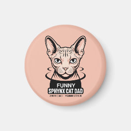 Imã Funny Sphynx Cat Dad Vector Art