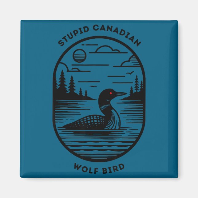 Imã Funny Stud Canadian Wolf Bird Hockey Romance Lgbt  (Frente)