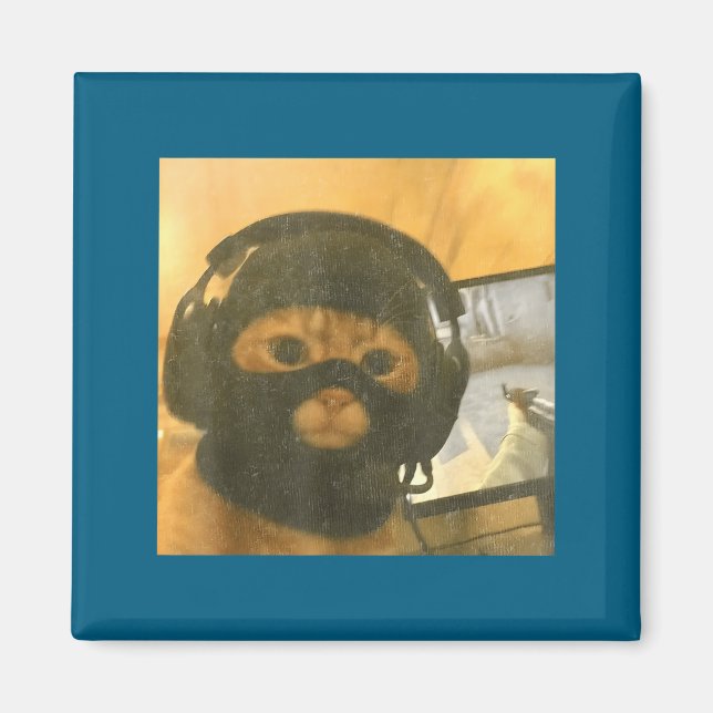 Imã Funny Tactical Gamer Cat Meme Graphic  (Frente)