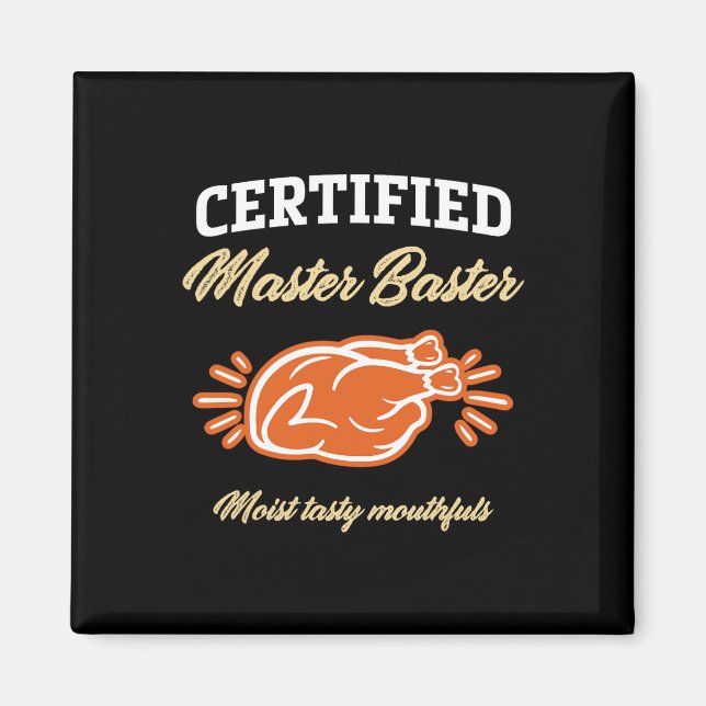 Imã Funny Thanksgiving Pun Certified Master Ster Turke (Frente)