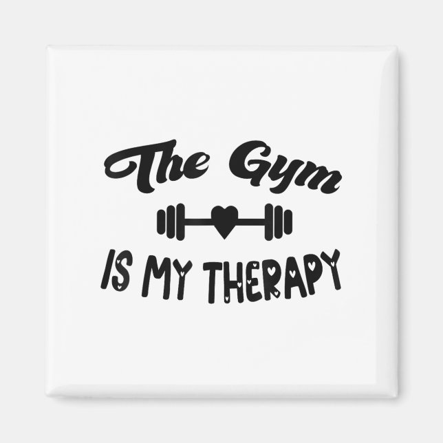 Imã Funny The Gym Is My Therapy Motivational Fitness L (Frente)