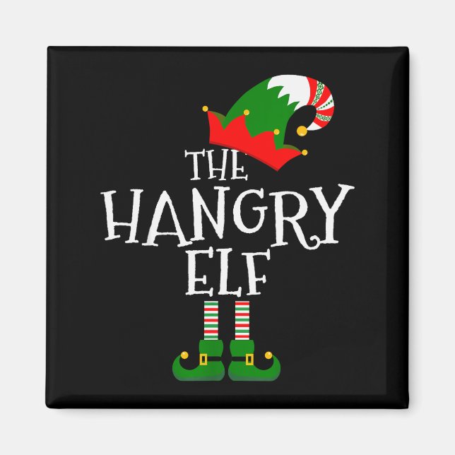 Imã Funny The Hangry Elf Matching Family Group Gift Ch (Frente)