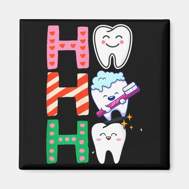 Imã Funny Tooth Christmas Dentist Xmas Dental Istant H (Frente)