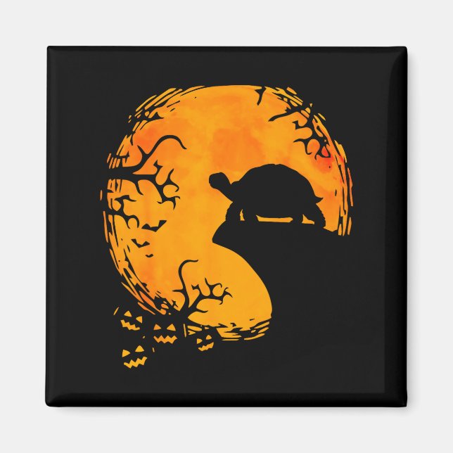 Imã Funny Tortoise Halloween Silhouette Soky Tortoise  (Frente)