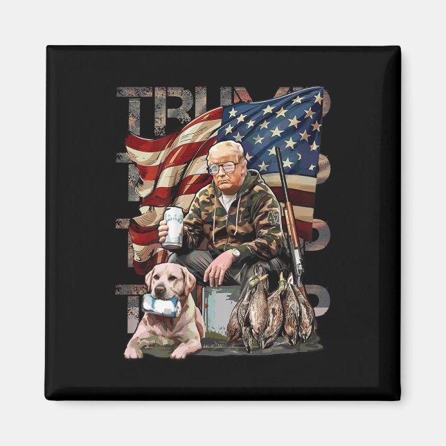 Imã Funny Trump 45 47 Caçando Patos De Cerveja Nos Fla (Frente)