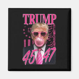 Imã Funny Trump Bubble Gum 1776 Pink Flag