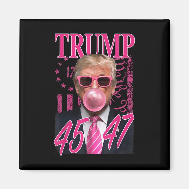 Imã Funny Trump Bubble Gum 1776 Pink Flag (Frente)
