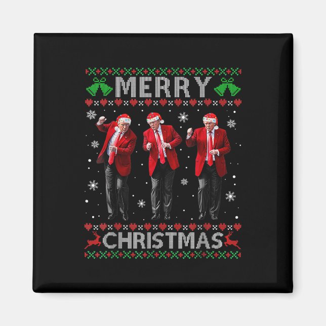 Imã Funny Trump Dance Feliz Natal Feio Xmas (Frente)