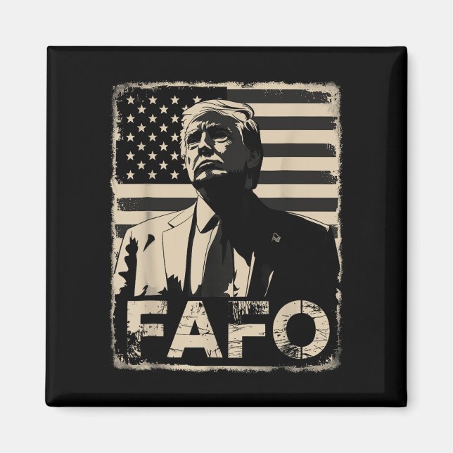 Imã Funny Trump Fafo - Bandeira Retroamericana (Frente)